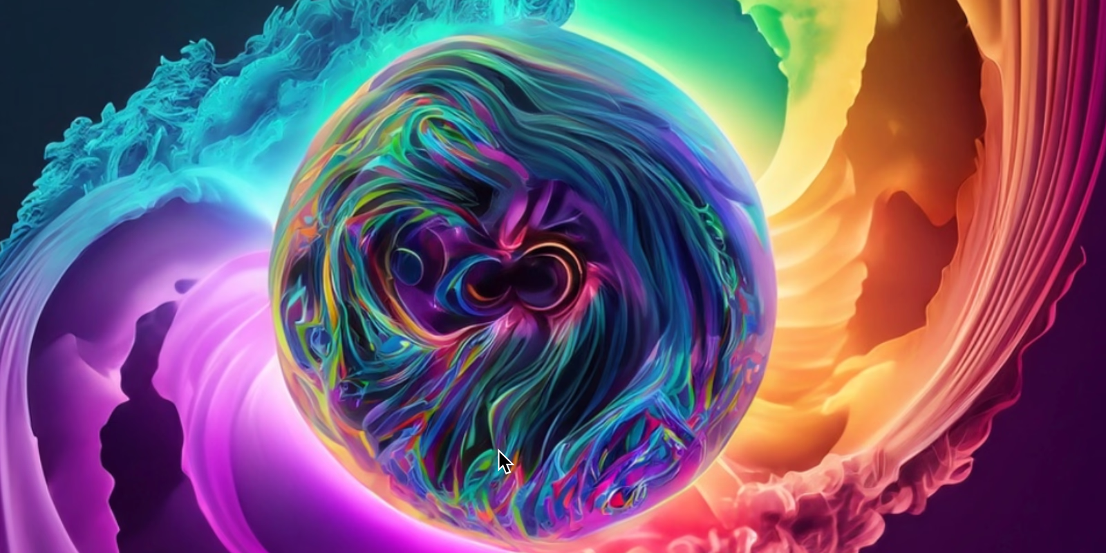 Preview image of the work "Generative AI Art 🫧: Images generated from quantum foam + rainbow flow text inputs"